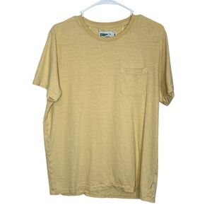 Wellen Men's Hemp Pocket T-Shirt in Maize Large